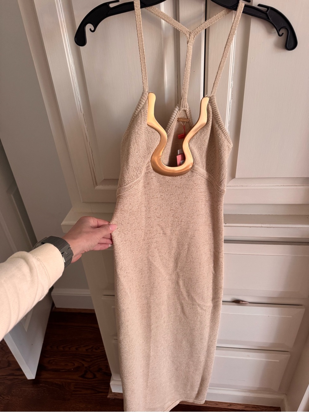 cult gaia Beige Knit Dress with Gold Accents - Picture 10 of 11